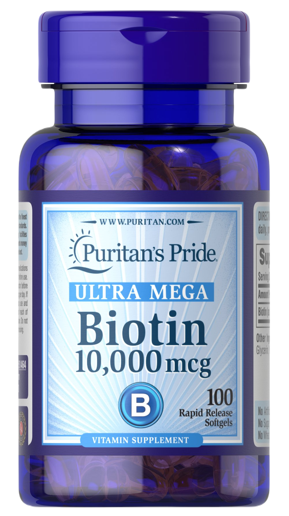 Puritan Pride Biotin 10,000 mcg 100 Tablets