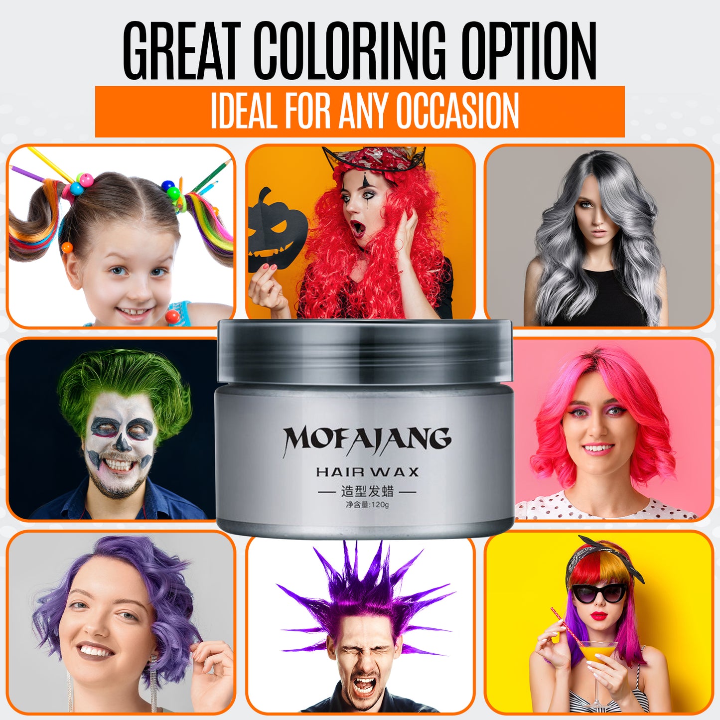 Mofajang Temporary Hair Color Hair Wax - (Mix & Match)