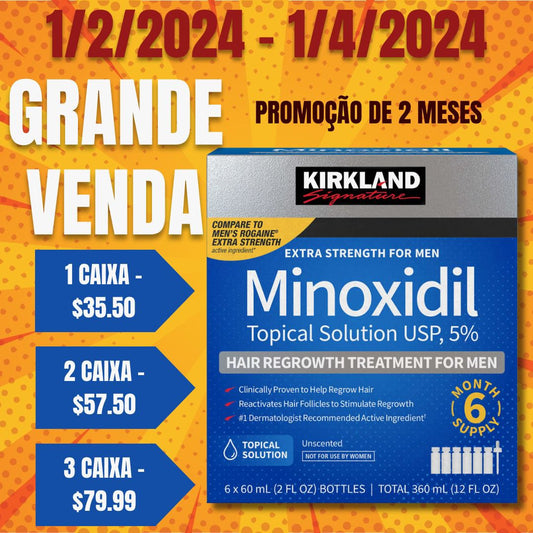 Kirkland Signature Men Minoxidil - 6 Month Supply (Liquid) - Variation's (international)