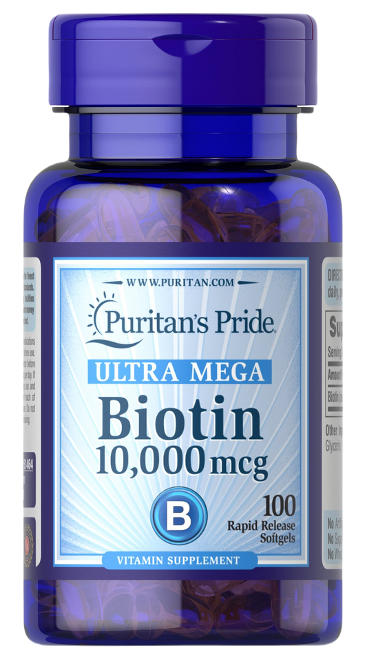 Puritan Pride Biotin 10,000 mcg 100 Tablets