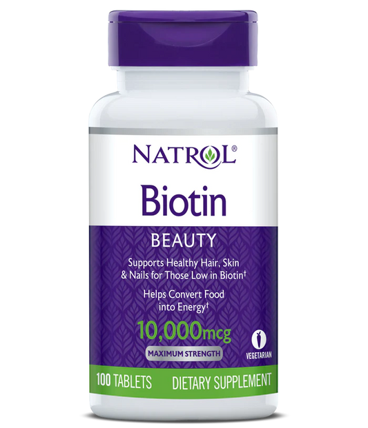 Natrol Biotin 10,000mcg Tab-100 Tablet - 12 Pack